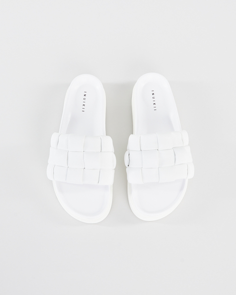 Sandal Braided leather slipper Vit 2