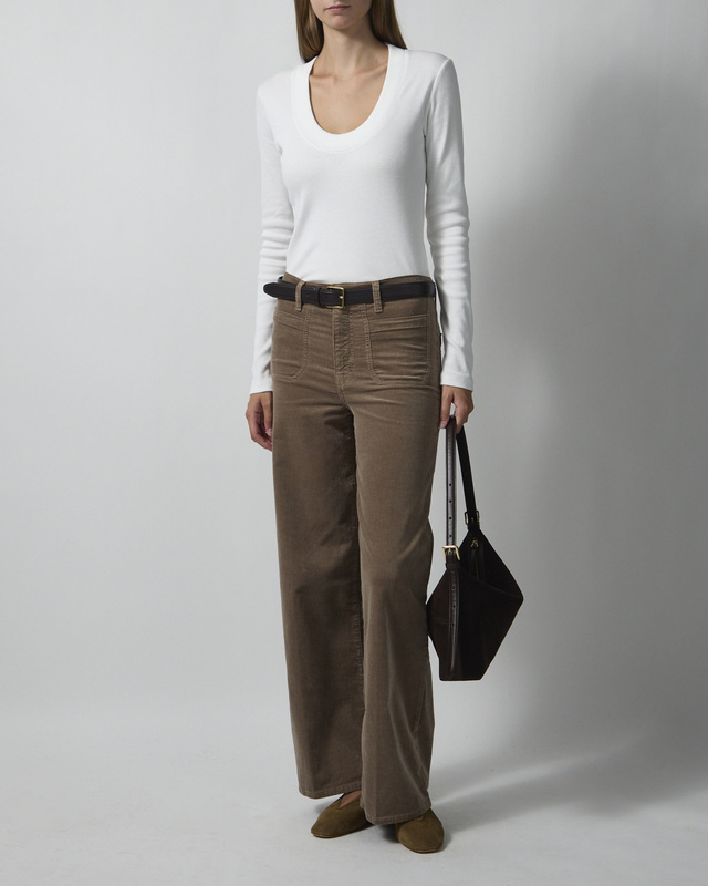 Frame Pants Le Slim Palazzo Modernist Pocket Corduroy Taupe 28