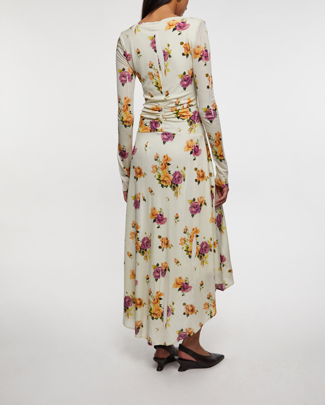 Acne Studios Klänning Asymmetrical Midi Print  Rosa/lila L