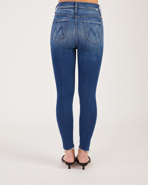 High Waisted Rail Ankle Fray Denim 2