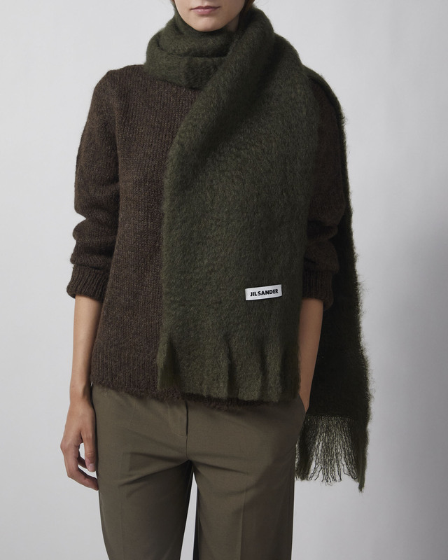 Jil Sander Skjerf Plain Dark Green ONESIZE