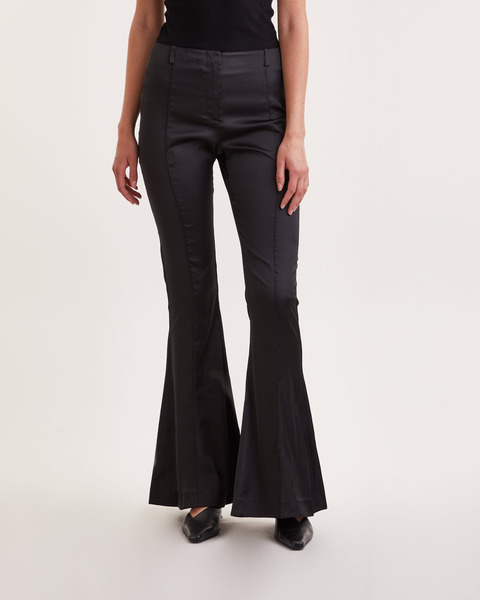 Trousers Suit Satin Flared Svart 1