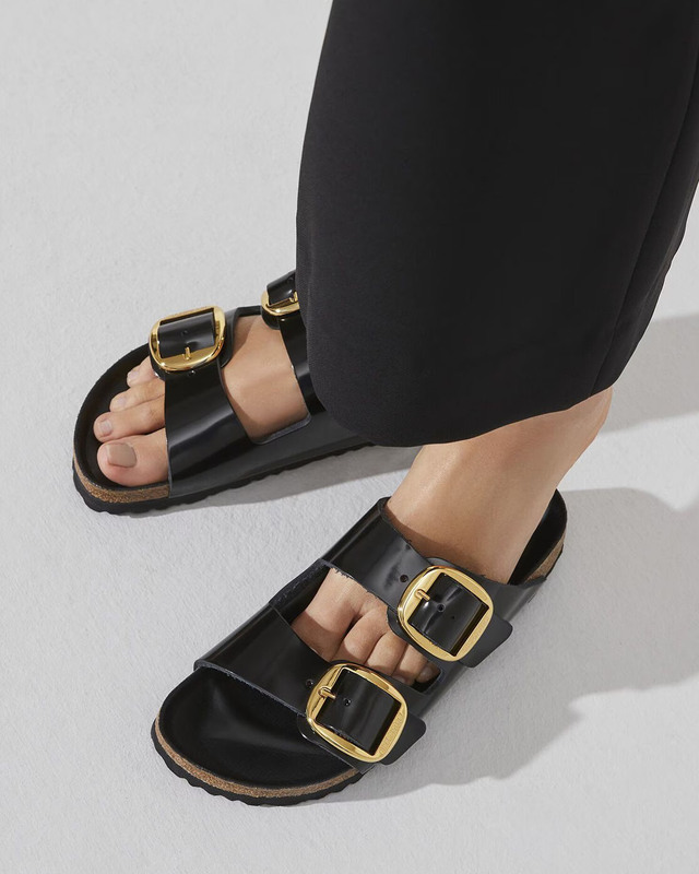 Birkenstock Sandals Arizona Big Buckle High Shine Black/Laquer EUR 39