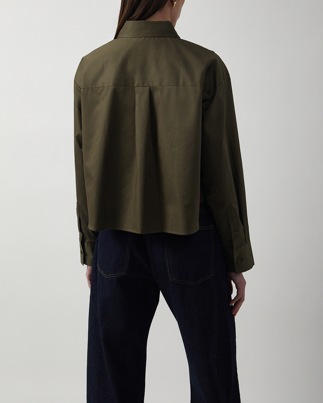 Wakakuu Icons Shirt Cutler Crop Khaki green S