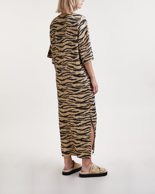 Ganni Dress Crinkled Satin Maxi WAKAKUU