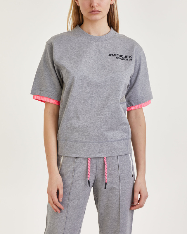 Moncler Grenoble T-shirt Manica Corta Logo Grå XS