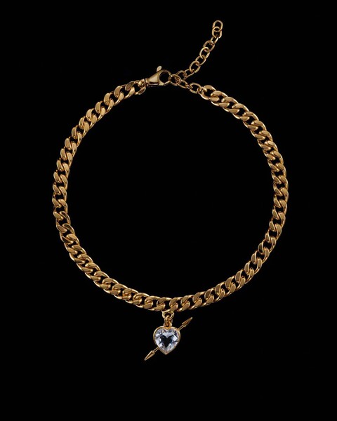Necklace Rebel Love on Faceted Silver Guld ONESIZE 1