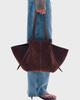 YUZEFI Large Mochi Suede Bag Chocolate ONESIZE