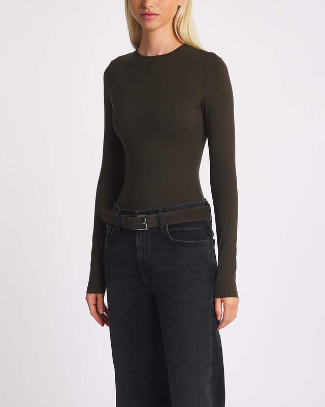 AGOLDE Bodysuit Aura Long Sleeve Olivgrön M