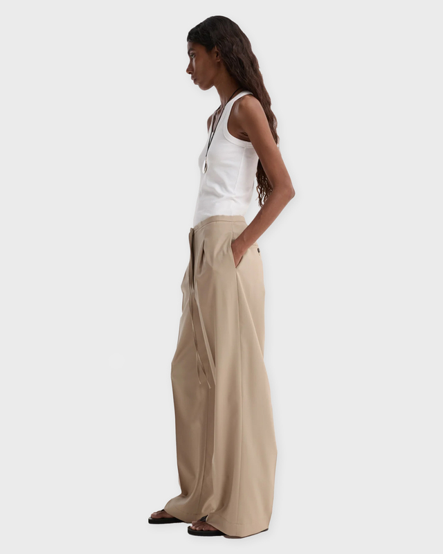 RÓHE Trousers Relaxed Drawstring Beige 40