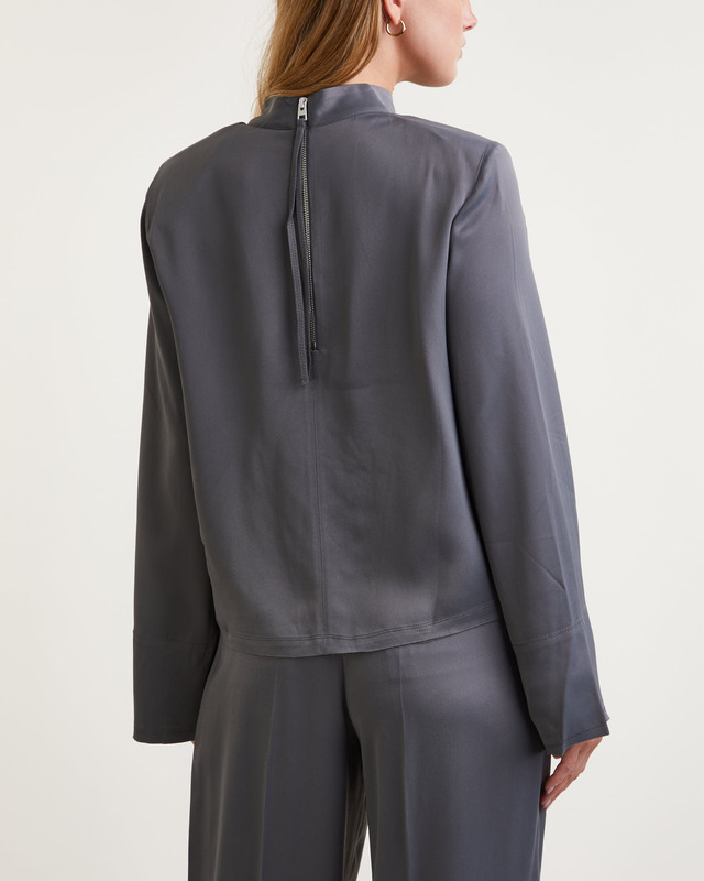 Dagmar Top Shiny longsleeve  Charcoal 40