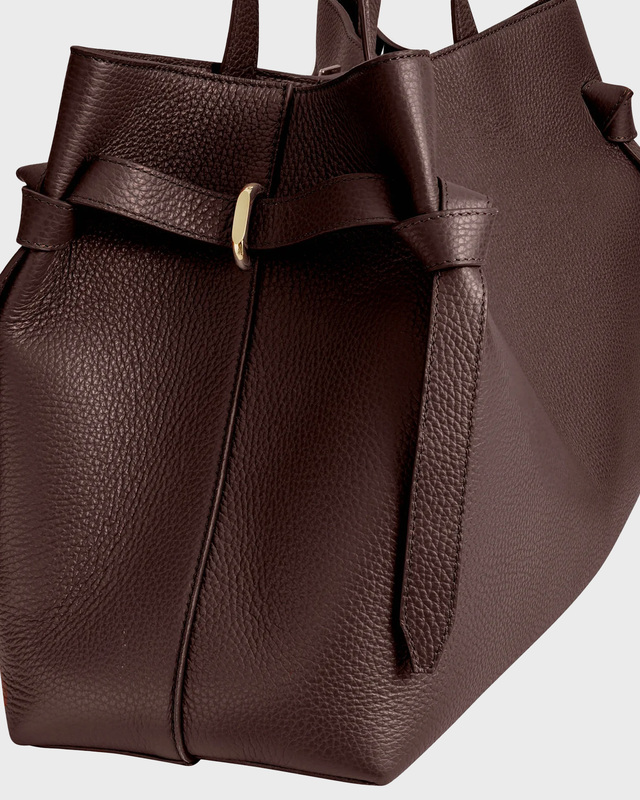 YUZEFI Gyoza Tote Pebble Bag  Espresso ONESIZE