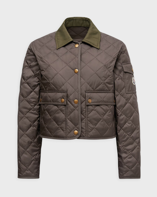 Moncler Jacka Chitre Diamond-Quilted Padded Oliv MONCLER 2 (M)