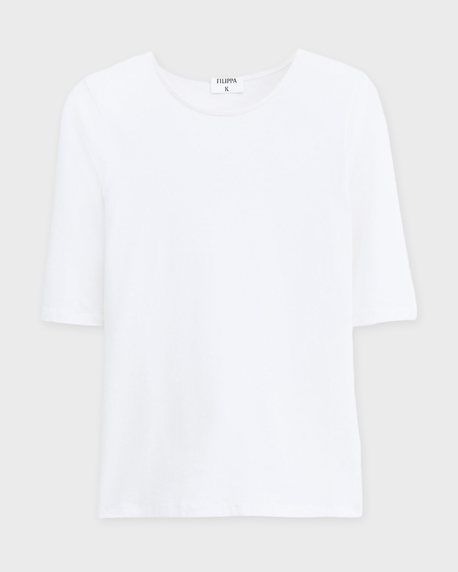 Filippa K T-Shirt Cotton Stretch Elbow Sleeve Vit XS