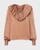 Ulla Johnson Blouse Liese Silk Pleated Neckline  Desert rose US 4 ( EUR 36)