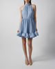 Malina Dress Fern Halterneck Ruffled Mini Sky L