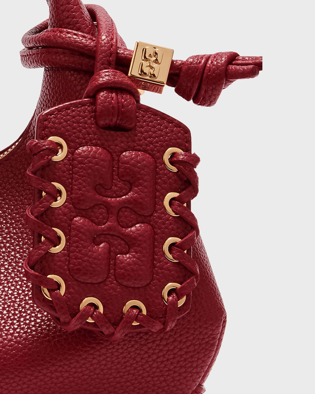 Ganni Bag Hobo Mini Grained Brown ONESIZE