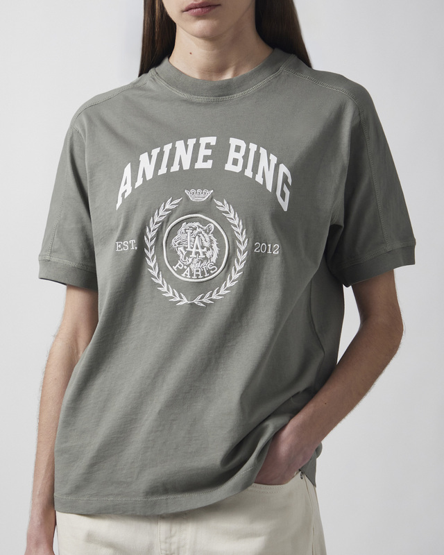 Anine Bing T-skjorte Jaylin Collegiate Sage L