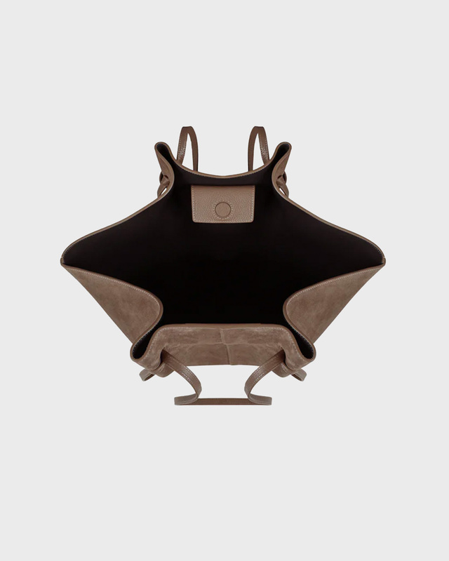 YUZEFI Large Mochi Suede Bag  Taupe ONESIZE