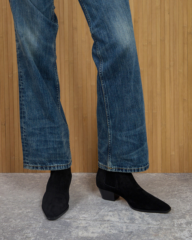 Aeyde Ankle Boots Agata Cow Suede Leather Black EUR 38