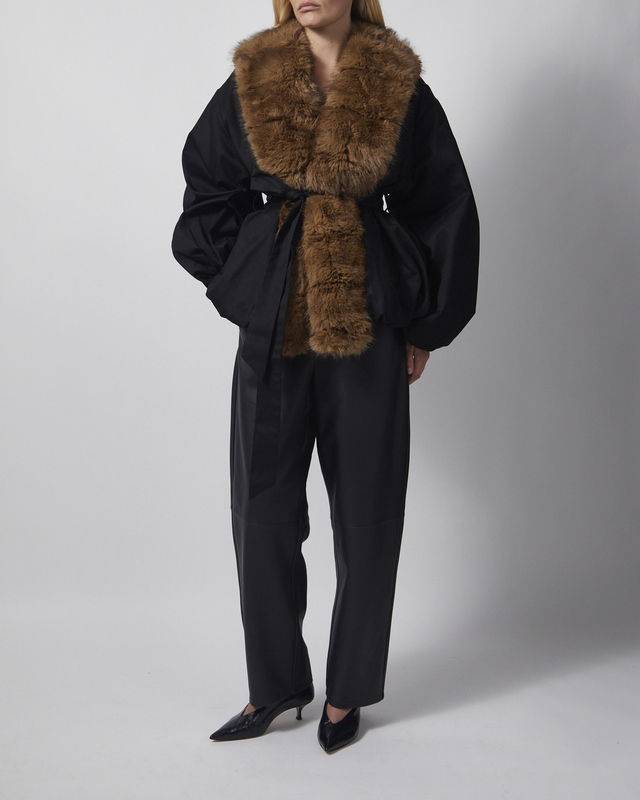 ROTATE  Jacket Faux Fur Collar Black 36