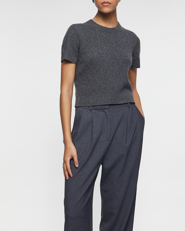 The Garment T-Shirt Como Tee Mini Rib Grey melange UK 6 (EUR 34)