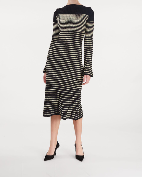 Klänning Boucle Mini Stripe Svart 2