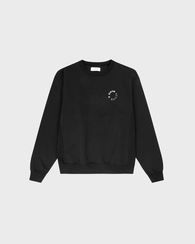 7 Days Active Sweatshirt Organic Crew Neck Svart S