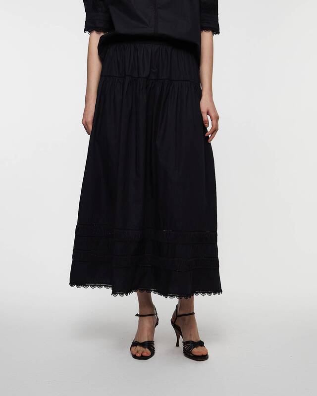 Ulla Johnson Skirt Harlow  Black US 8 (EUR 40)