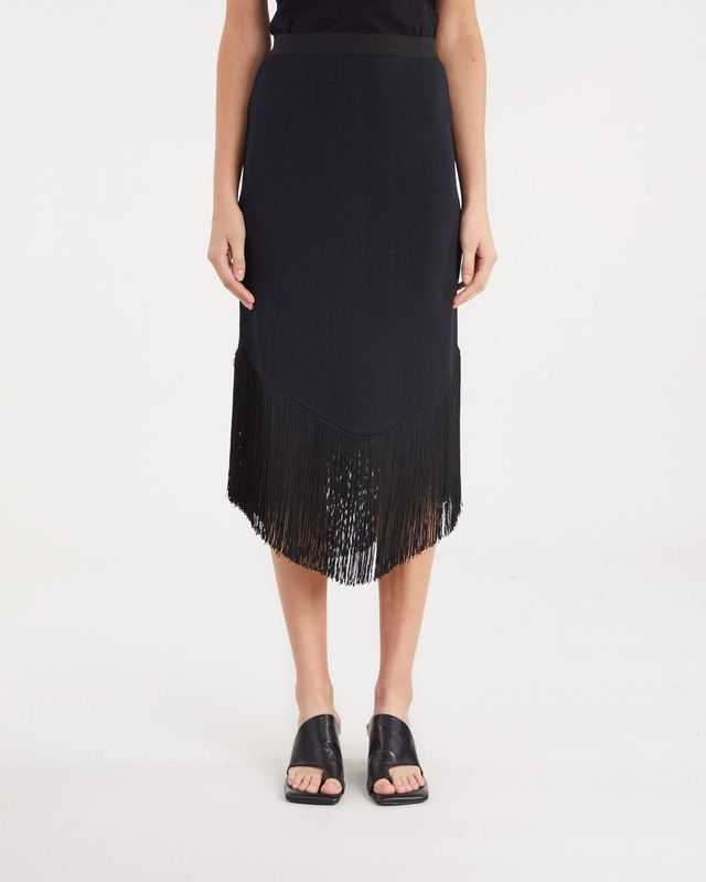 Teurn Studios Skirt Fringes Black L