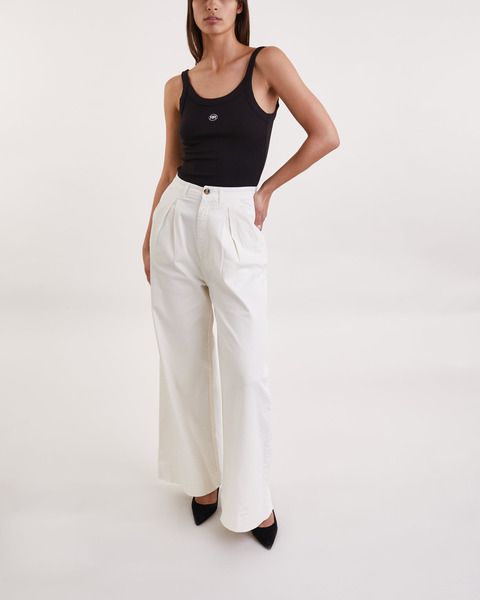 Trousers Wide Dress Pleat Vit 1