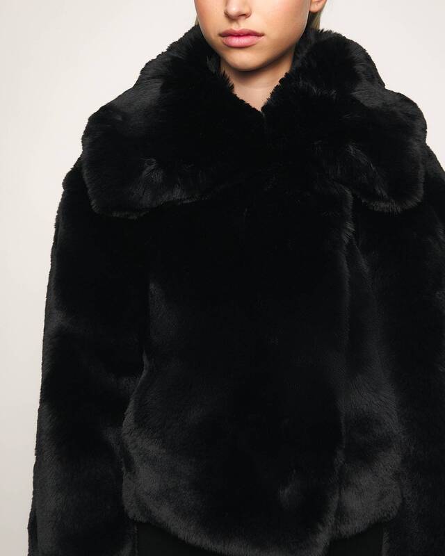 Acne Studios Jacket Faux Fur Collar  Black 34