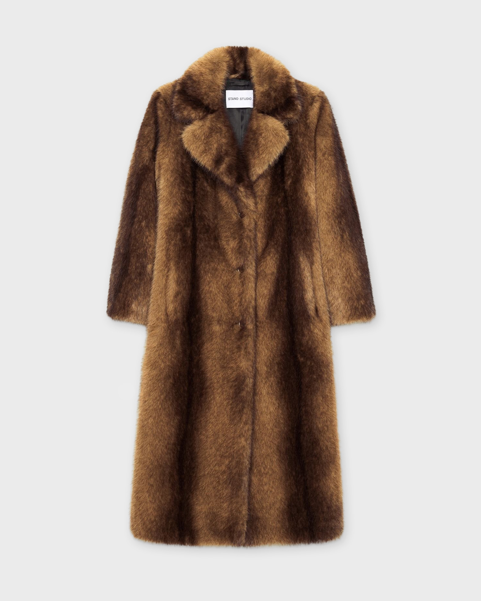 Stand Studio Women's Brown Coat Nora Faux Fur 36