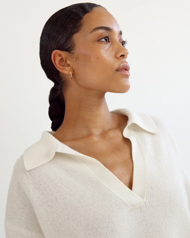 Almada Label  Tröja Kaia V-Neck Cashmere Creme XS