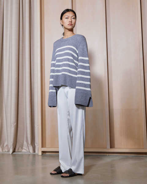 Wool Sweater Striped Grå/vit 1