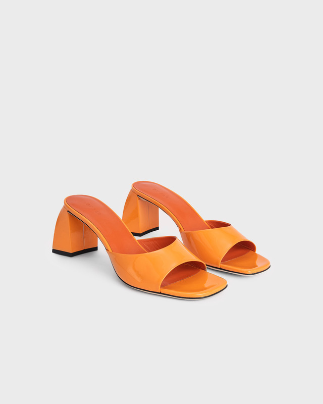 By Far Mules Romy Orange Patent Leather Orange EUR 37
