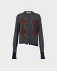 Acne Studios Cardigan Double-Layered Argyle Mørkegrå M