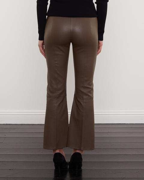 Leather Pants Tyson Crop Flare Brun 2