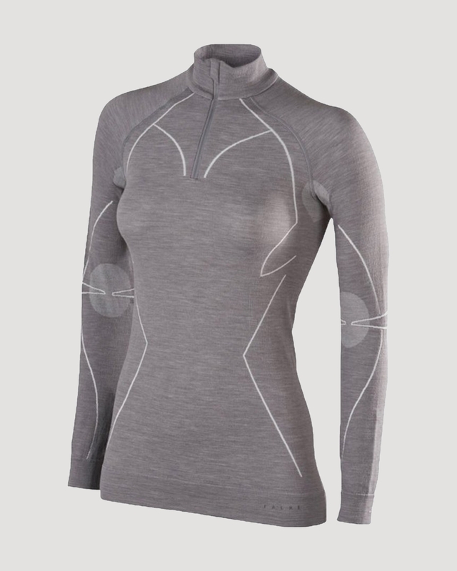Falke Sport Underclothing WT Zip Shirt Grey XL