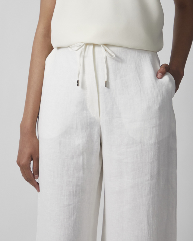 Max Mara Studio Bukser Linen Twill Natural IT 44 (EUR M-L)