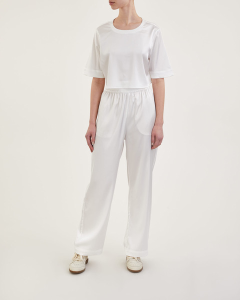 Top Pam Cropped Satin Tee Vit 2