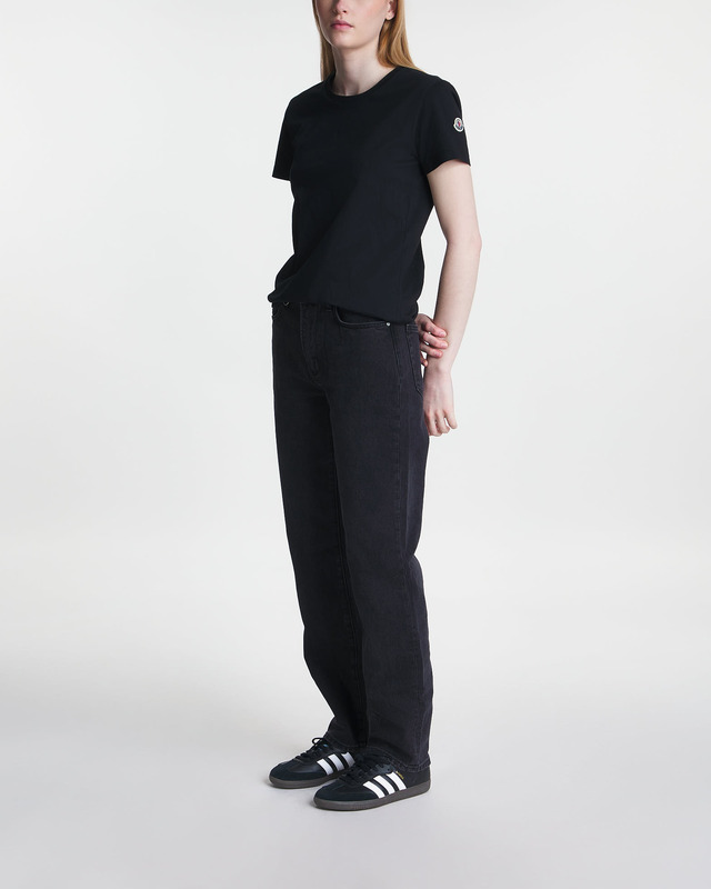 Moncler T-Shirt Cotton Jersey Maglia Svart XS