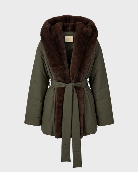 Jakke Keen Padded Faux Fur Green 1