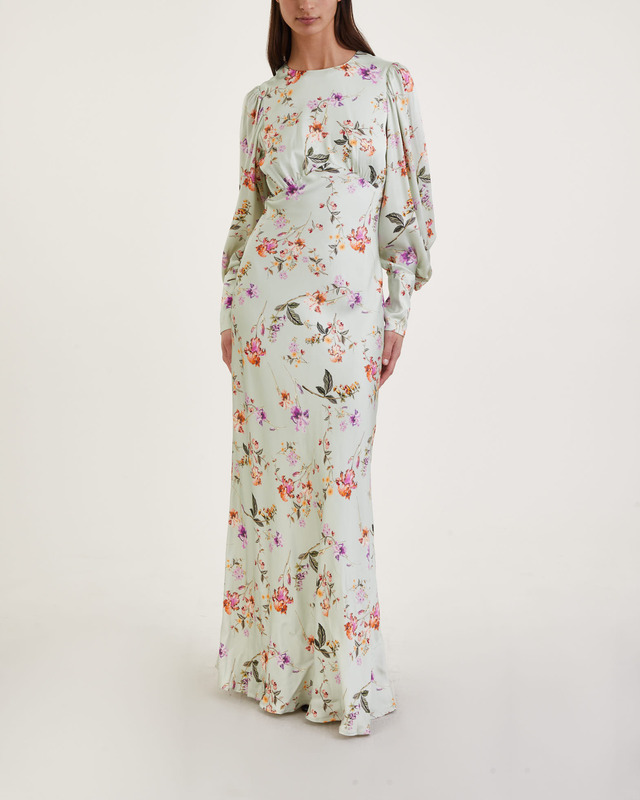 By Malina Klänning Alize Soft Floral Pistachio Mint L