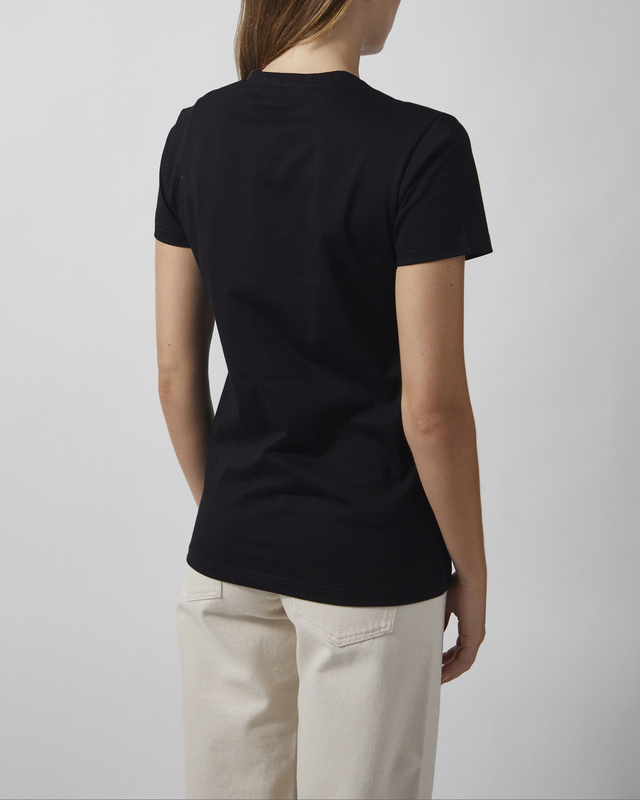 Moncler T-shirt Logo Patch Cotton Jersey Svart S