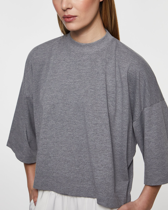 Wakakuu Icons T-shirt Oversized Cropped Grå L