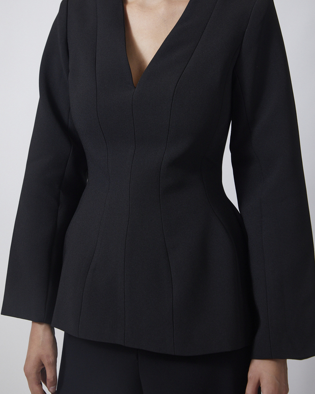 Malina Topp Ninni Cut-Out Shoulder Hourglass Black 36