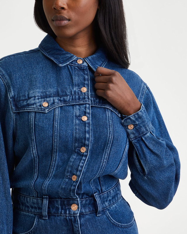 7 For All Mankind Jumpsuit Western Dolly Mörkblå M