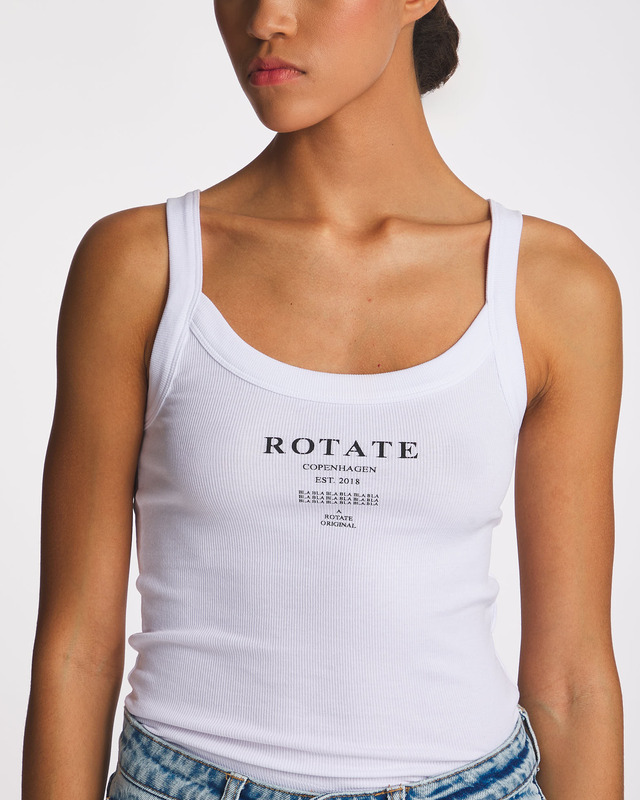 ROTATE Birger Christensen Top Ribbed Tank White S