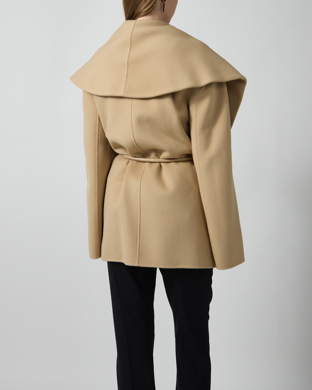 Sportmax Kort kåpe Pure Wool Double Fabric Camel IT 40 (EUR S-M)